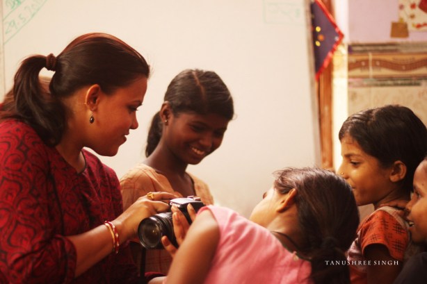 Here is Anu from our first set of volunteers way back in 2011 who had instilled the seeds of photography with Tanushree. There has been no looking back since for our little angels. Today, the girls have grown tall in confidence and heights :) :) and are learning from inspiring photographers from Russia!